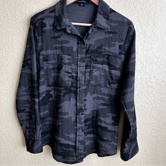 Sanctuary Long Sleeve Camouflage Button-Down Boyfriend Shirt - Picture 9 of 9